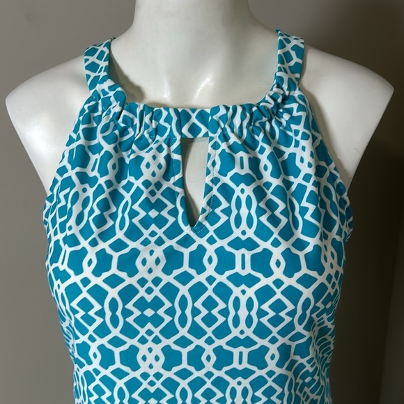 Jude Connally Lisa Blue Print Halter Dress Coastal Sun Summer Beach Spring Sz S - Picture 2 of 10